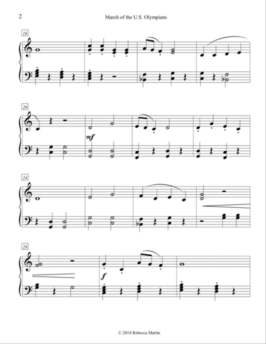 March of the U.S. Olympians Piano Method scores gallery preview page 2