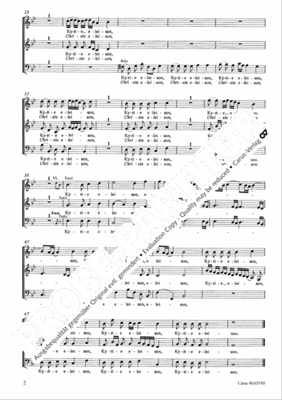Missa civilis in B 3-Part scores gallery preview page 3