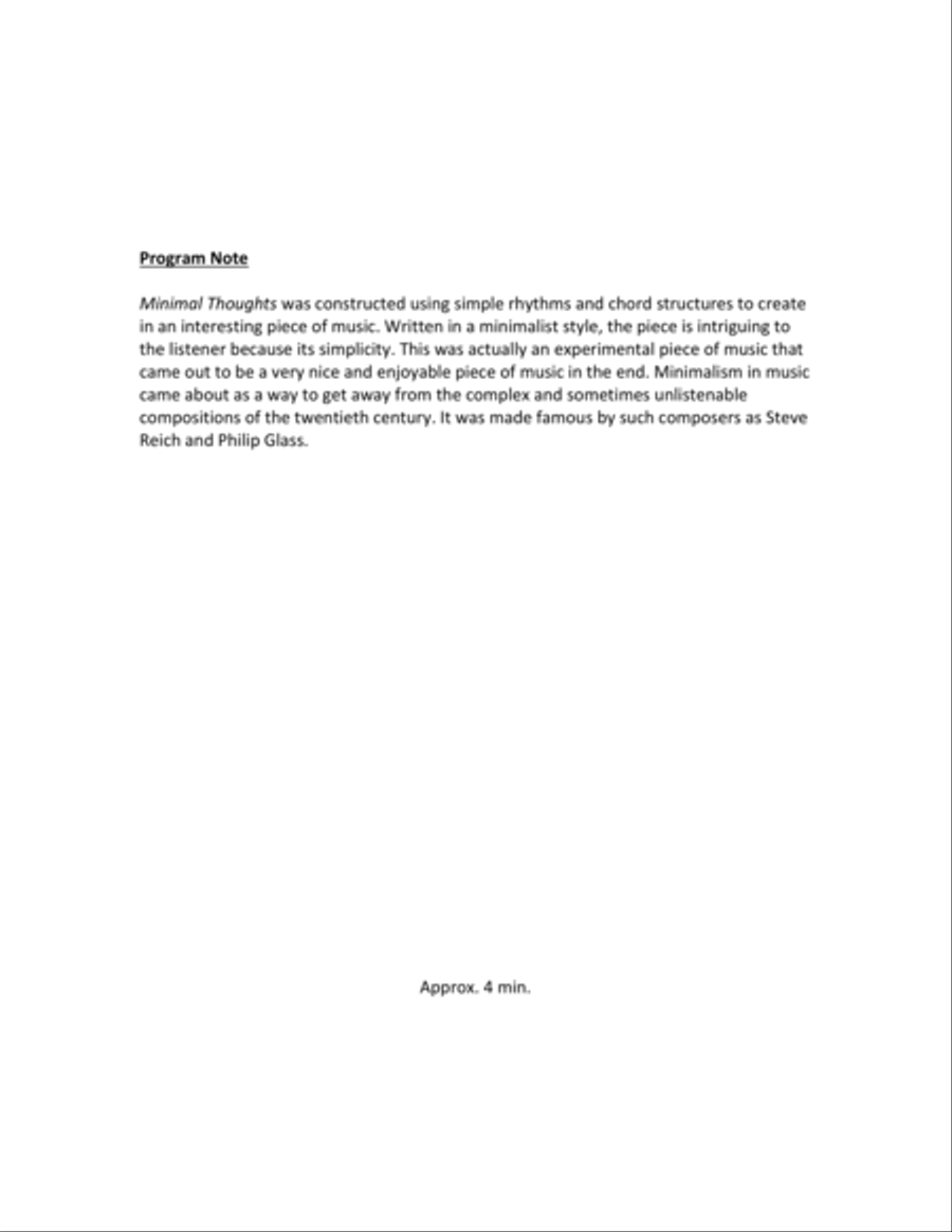 Minimal Thoughts for Solo Piano Piano Solo scores gallery preview page 2