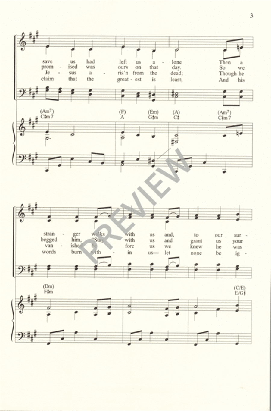 On the Journey to Emmaus 4-Part scores gallery preview page 3