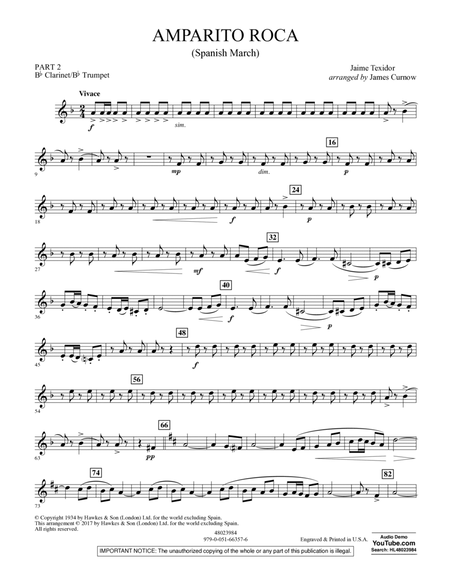 Amparito Roca (Spanish March) - Pt.2 - Bb Clarinet/Bb Trumpet