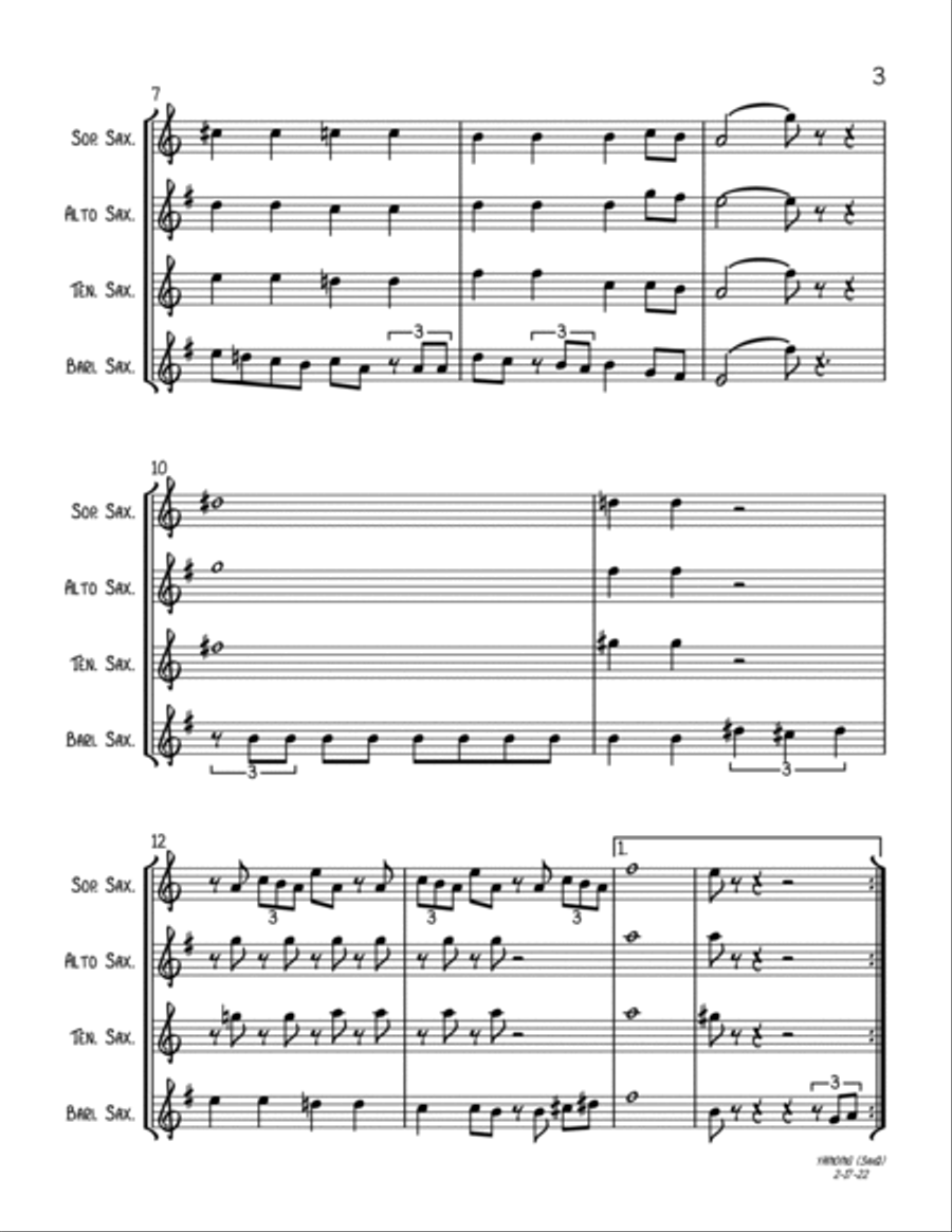 You're A Mean One, Mr. Grinch Woodwind Quartet scores gallery preview page 3