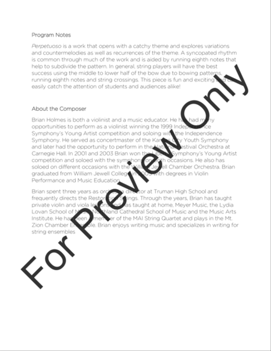 Perpetuoso (Score) Perpetuoso (Score) String Orchestra scores gallery preview page 3