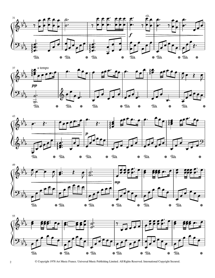 Je Vole Piano Solo scores gallery preview page 2