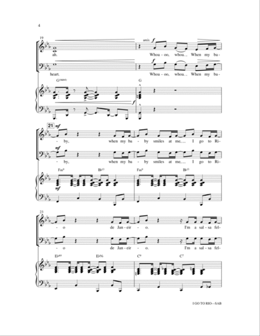I Go To Rio (from The Boy From Oz) (arr. Ryan O'Connell) 3-Part scores gallery preview page 4