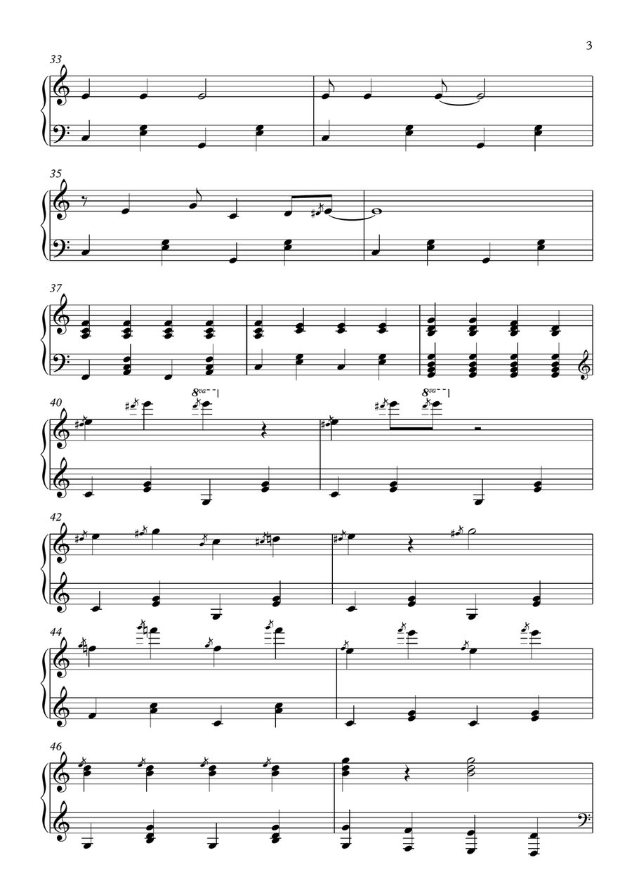Jingle Bells Sad Christmas Version - Jingle Bells Piano Solo (Advanced) Piano Solo scores gallery preview page 3