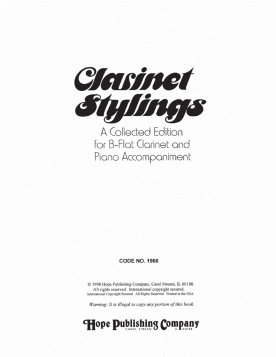 Clarinet Stylings-Digital Download Clarinet Solo scores gallery preview page 2