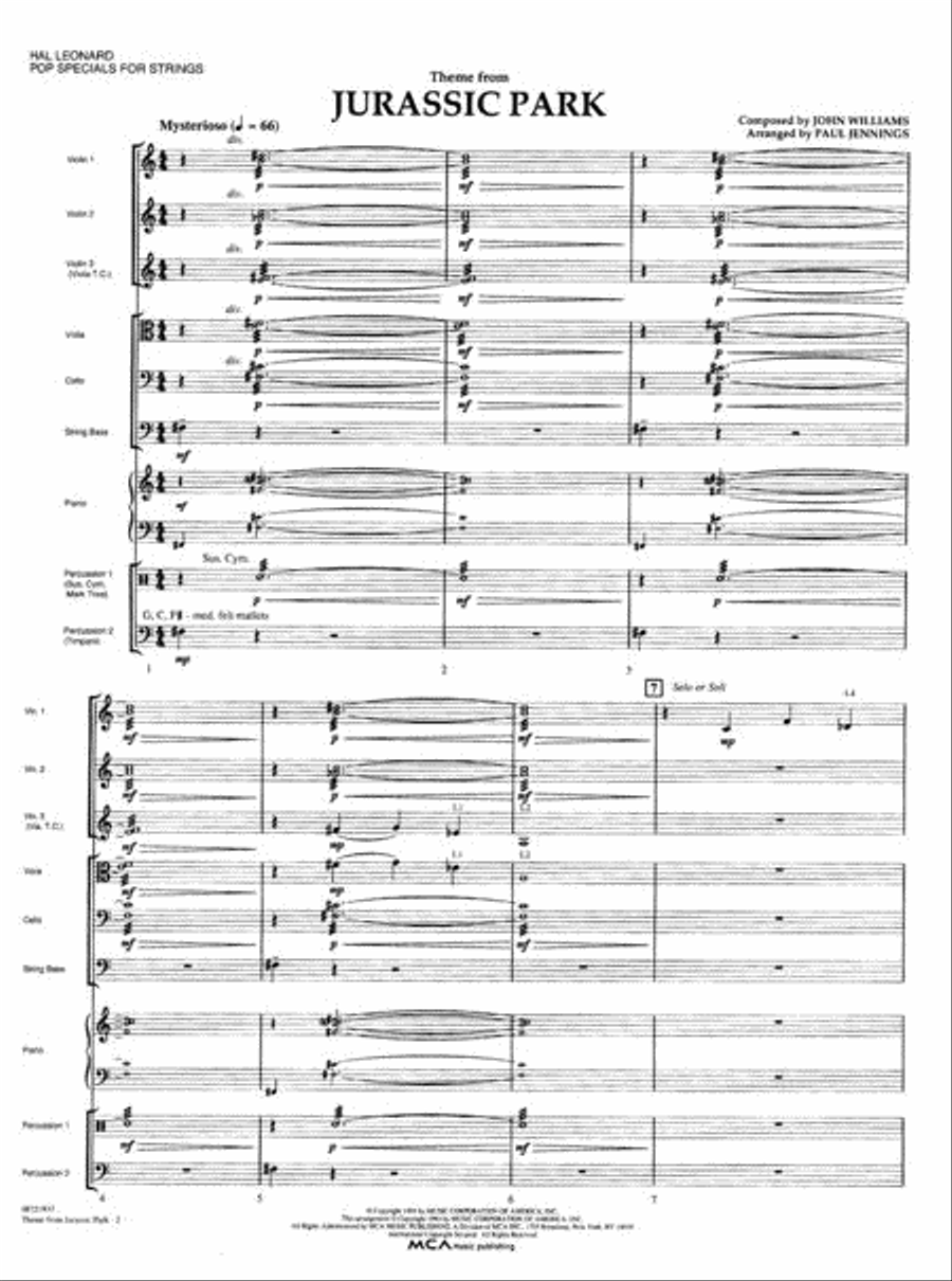 Theme from Jurassic Park Theme from Jurassic Park Orchestra scores gallery preview page 2