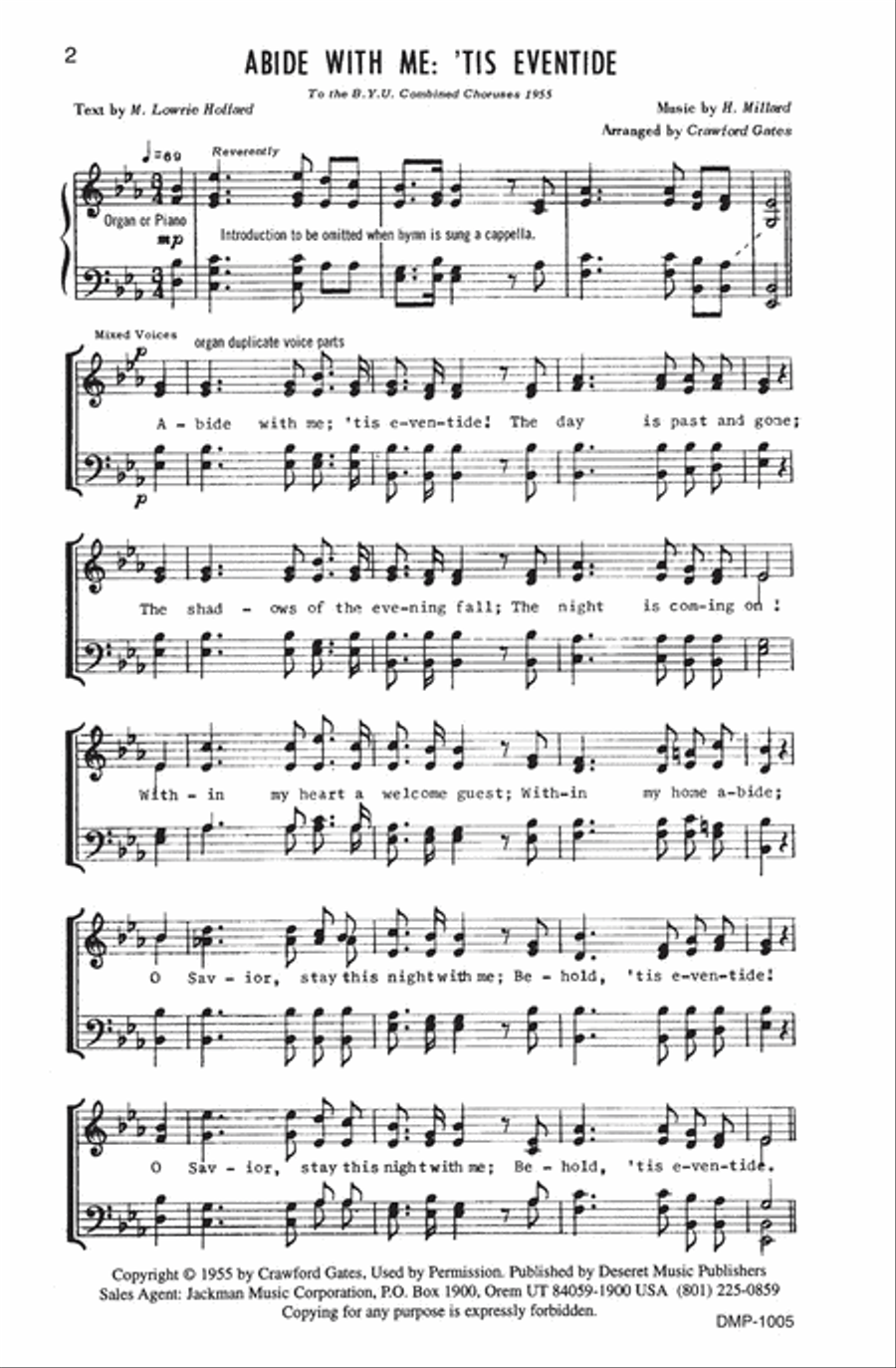 Abide with Me Tis Eventide - Gates SSAATTBB scores gallery preview page 2