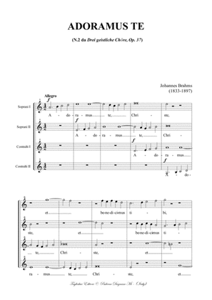 Book cover for ADORAMUS TE - J. Brahms - For SSAA Choir