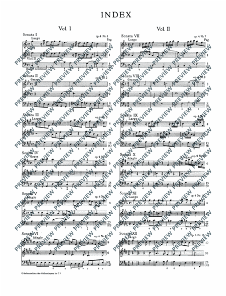 Twelve Chamber Sonatas Cello scores gallery preview page 3