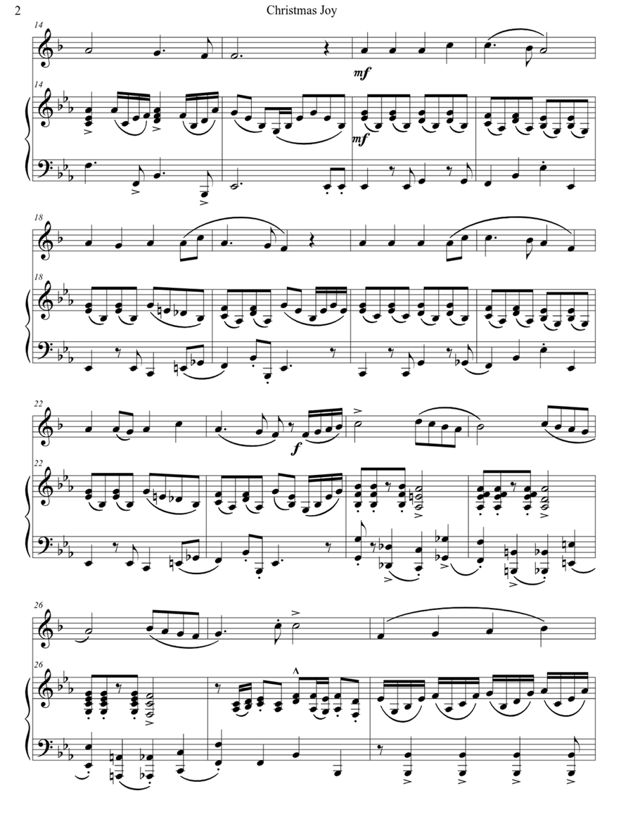 Christmas Joy - Medley of Five Joyous Christmas Carols B-Flat Clarinet scores gallery preview page 3