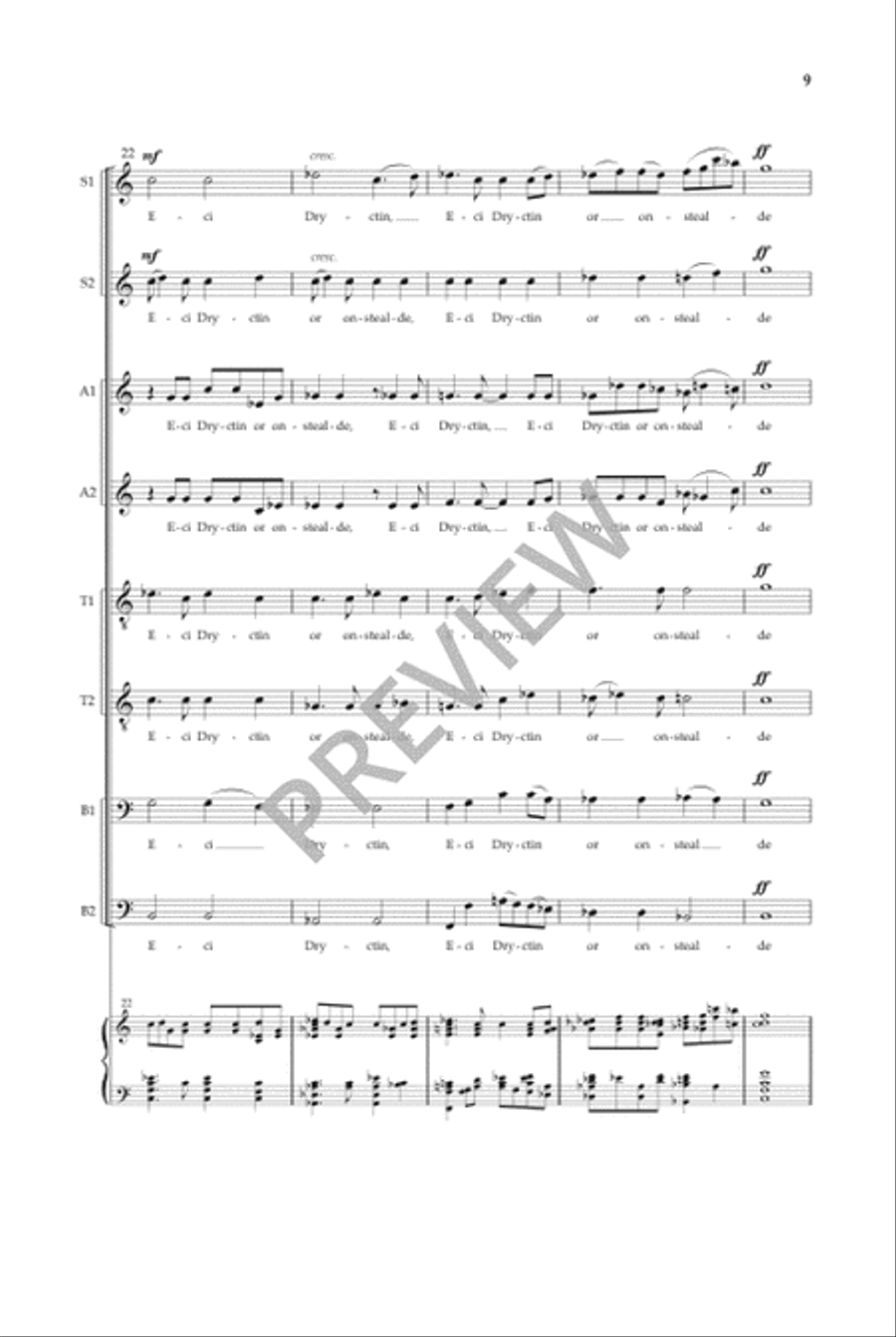 Caedmon's Hymn Caedmon's Hymn SSAATTBB scores gallery preview page 10