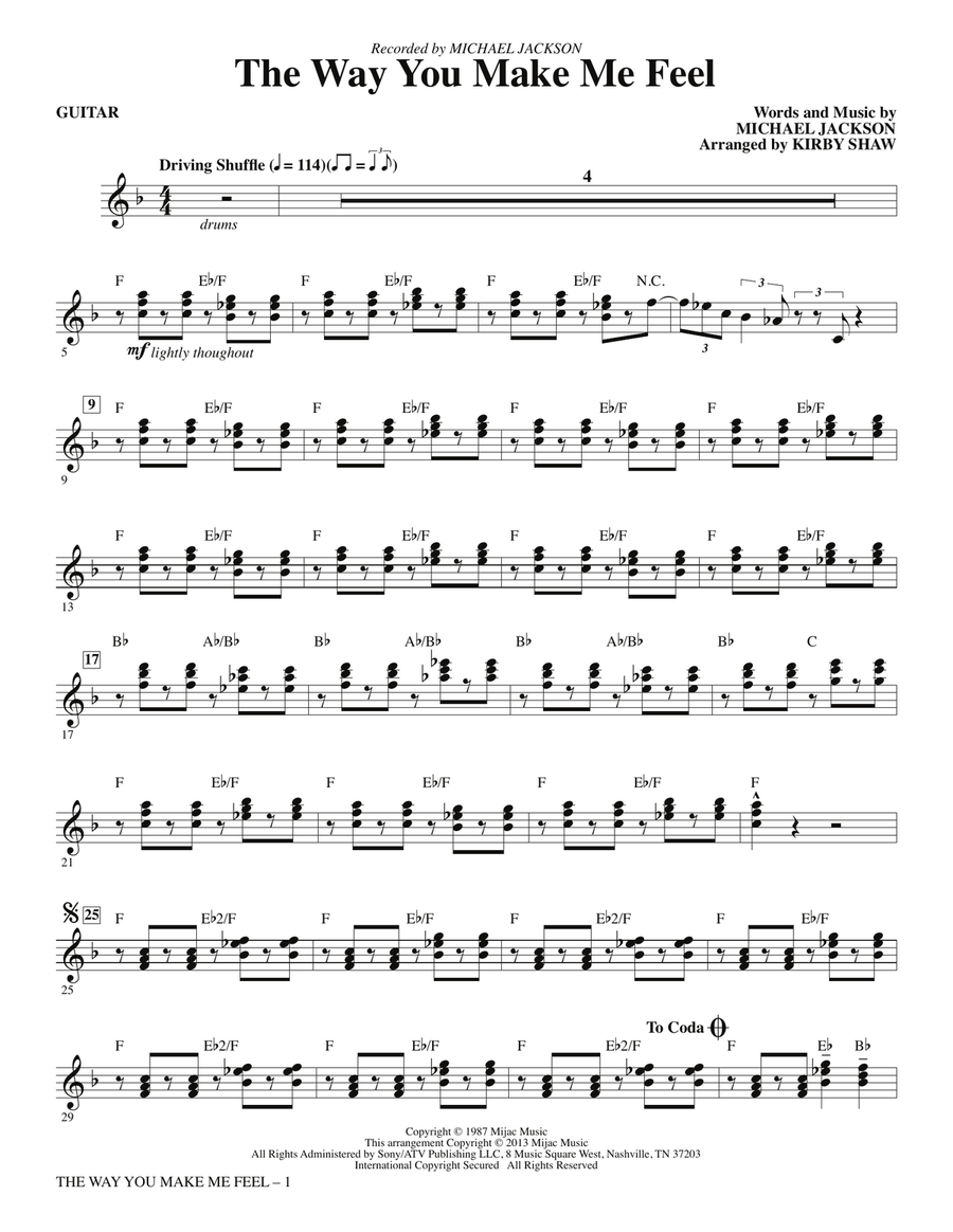 The Way You Make Me Feel - Guitar Choir scores gallery preview page 1