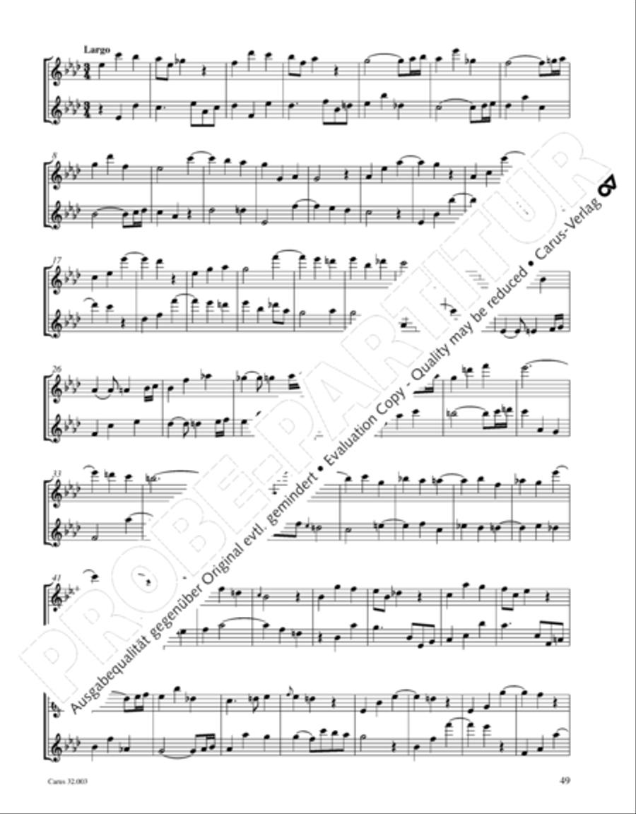 Gesamtausgabe Band 3 (Kammermusik: Duette, Solo- und Triosonaten) Score scores gallery preview page 70