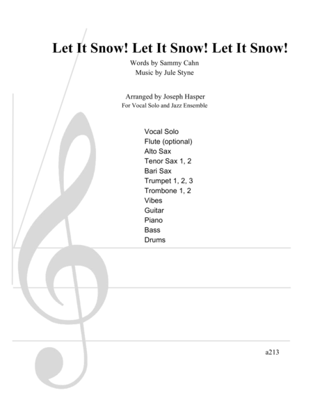 Let It Snow! Let It Snow! Let It Snow! (Vocal Solo and Jazz Ensemble) Score Only image number null