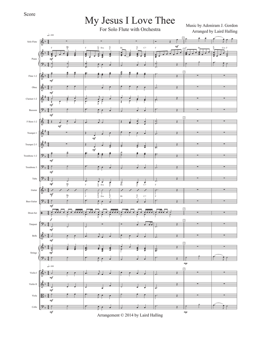 My Jesus, I Love Thee Full Orchestra scores gallery preview page 1