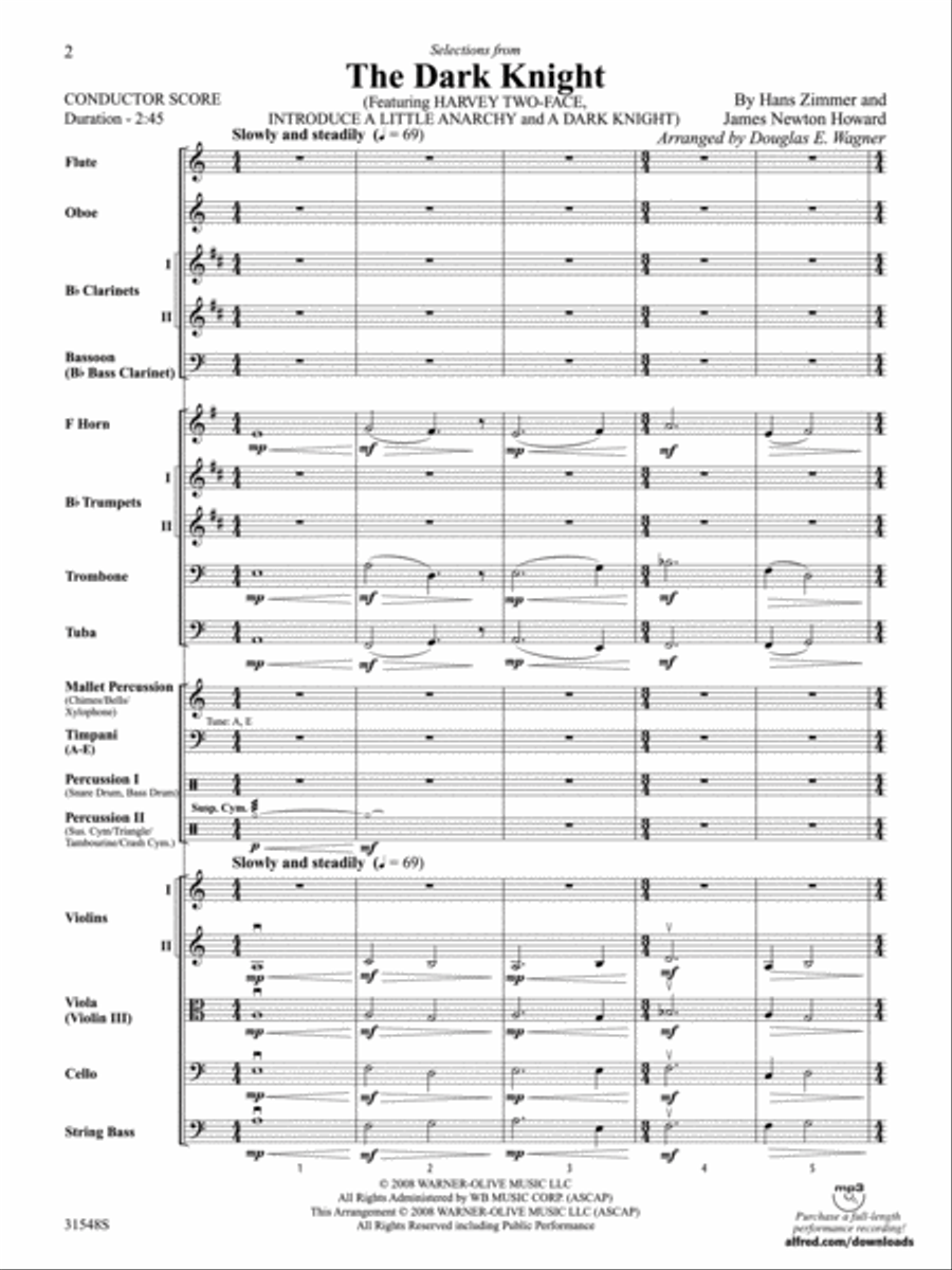 The Dark Knight, Selections from Full Orchestra scores gallery preview page 2