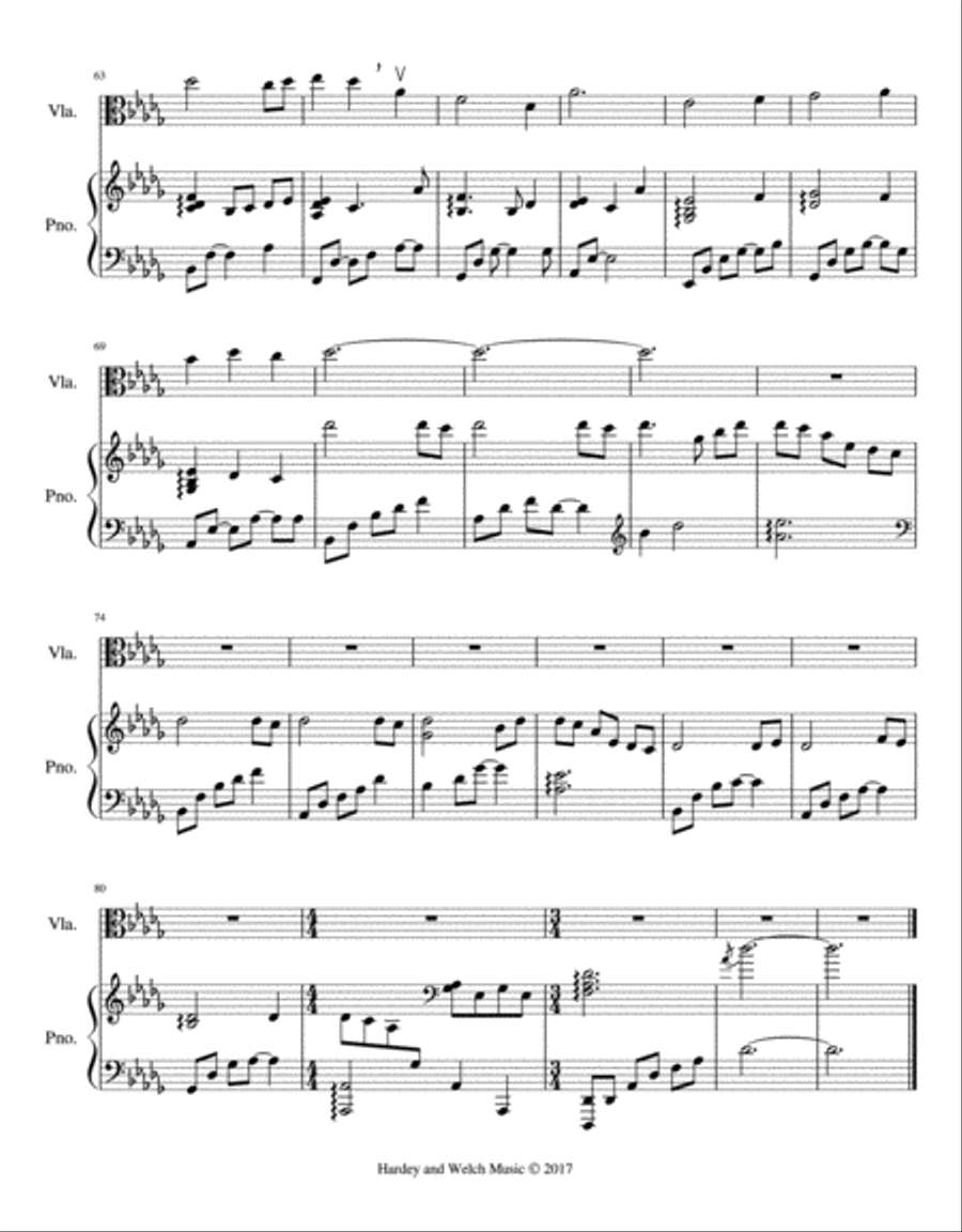 Jesus, Once of Humble Birth Piano Quartet scores gallery preview page 4