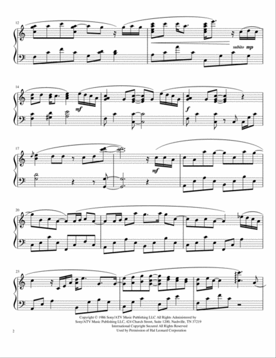 True Colors Piano Solo scores gallery preview page 3