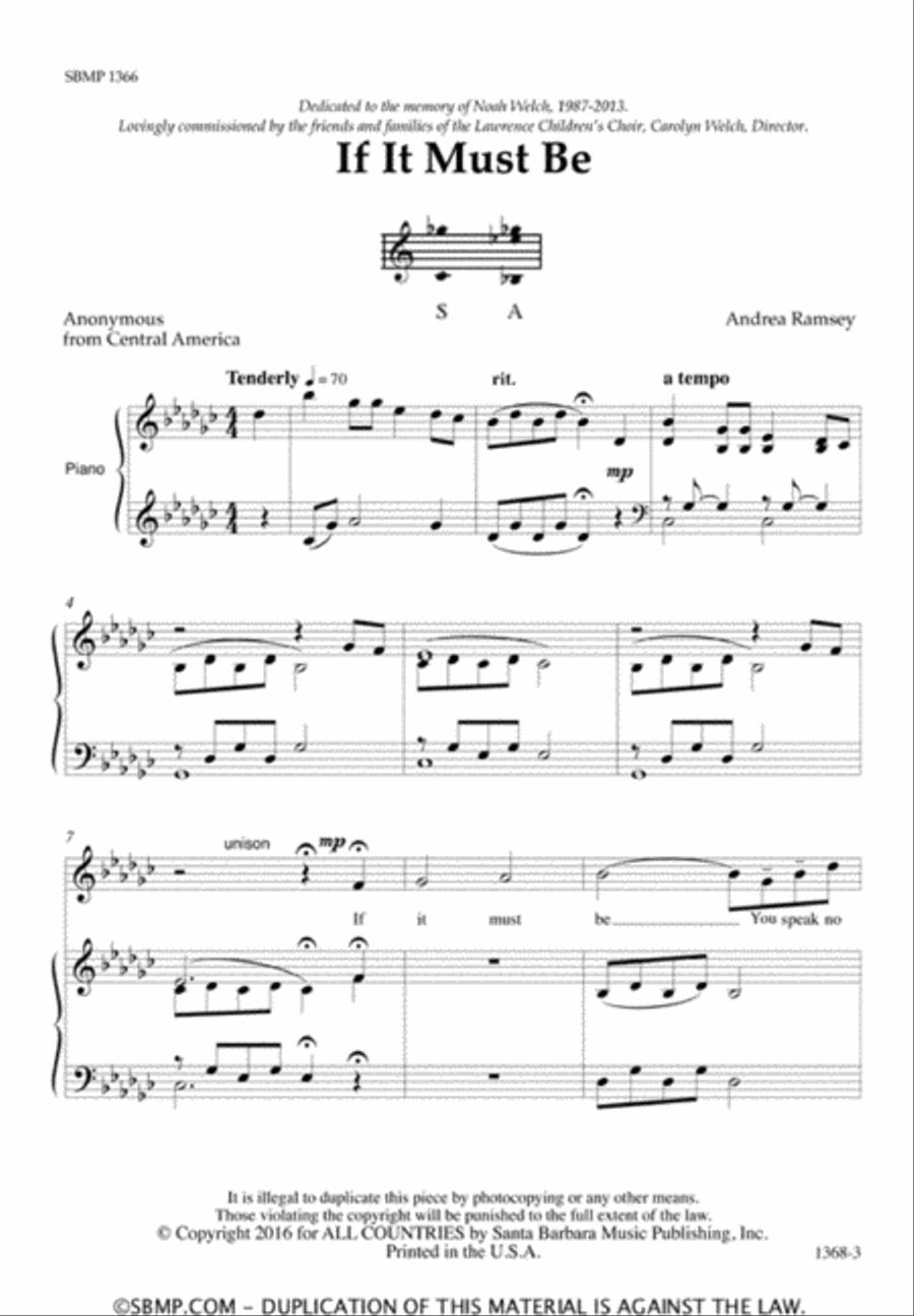 If It Must Be - Two-part Octavo 2-Part scores gallery preview page 2