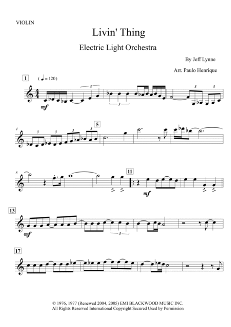 Livin' Thing Violin Solo scores gallery preview page 2