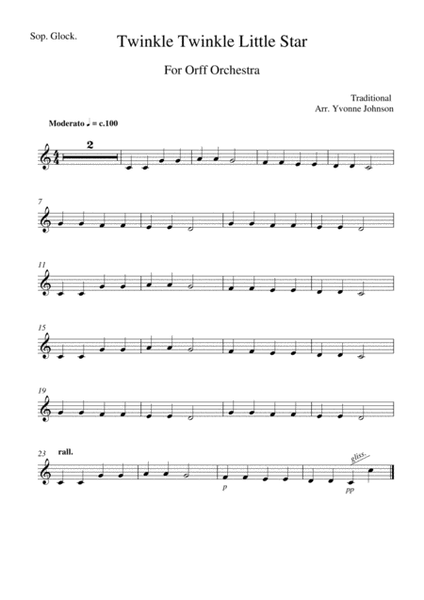 Twinkle Twinkle Little Star - For Orff Ensemble image number null