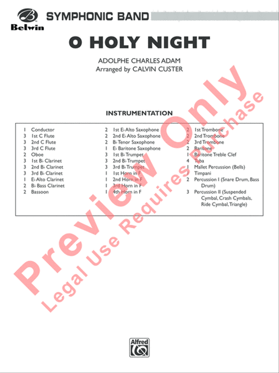 O Holy Night Concert Band scores gallery preview page 2