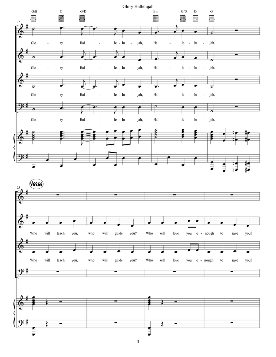 Glory Hallelujah Concert Band scores gallery preview page 3