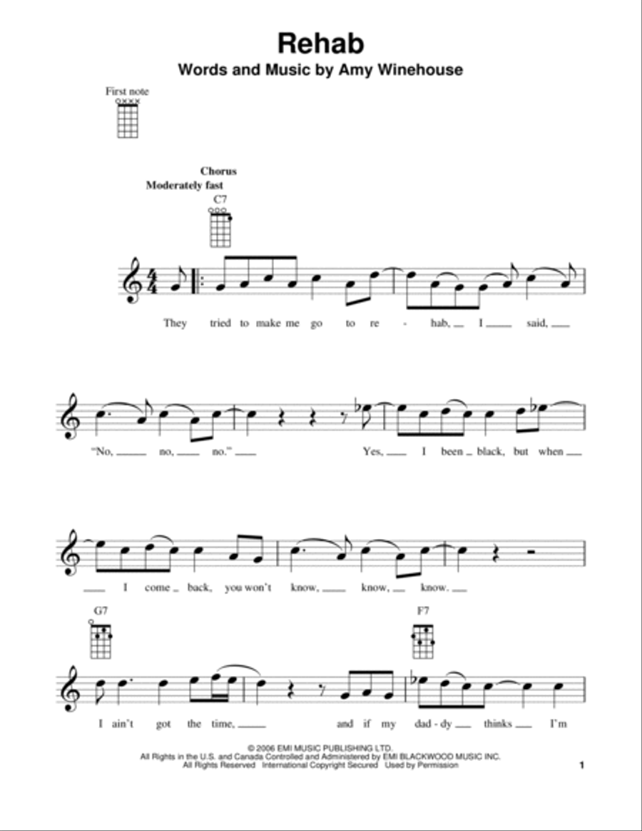 Rehab Rehab Ukulele scores gallery preview page 1