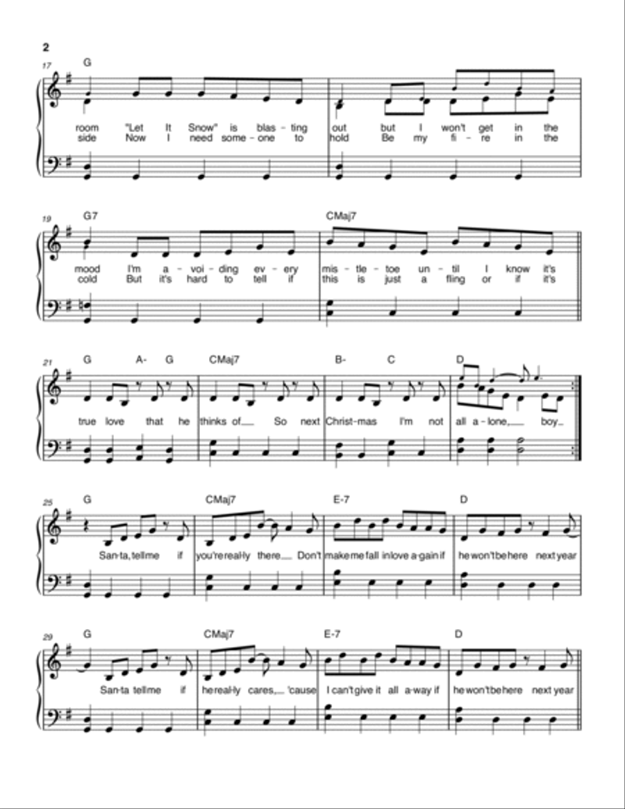 Santa Tell Me Easy Piano scores gallery preview page 2