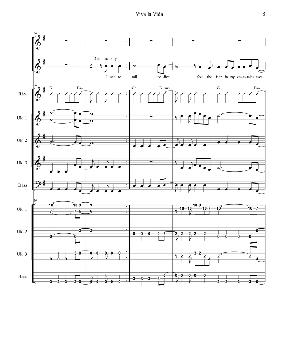 Viva La Vida Small Ensemble scores gallery preview page 5