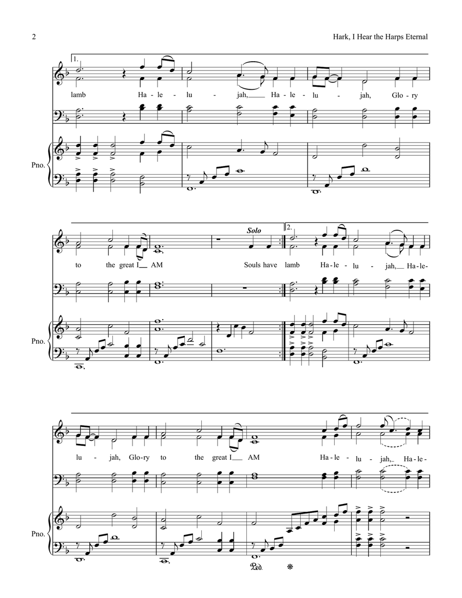 Hark, I Hear the Harps Eternal 4-Part scores gallery preview page 2