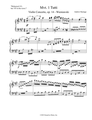 Book cover for Violin Concerto #1 in F# minor, op. 14 - Tutti, Mvt. 1 Piano Reduction
