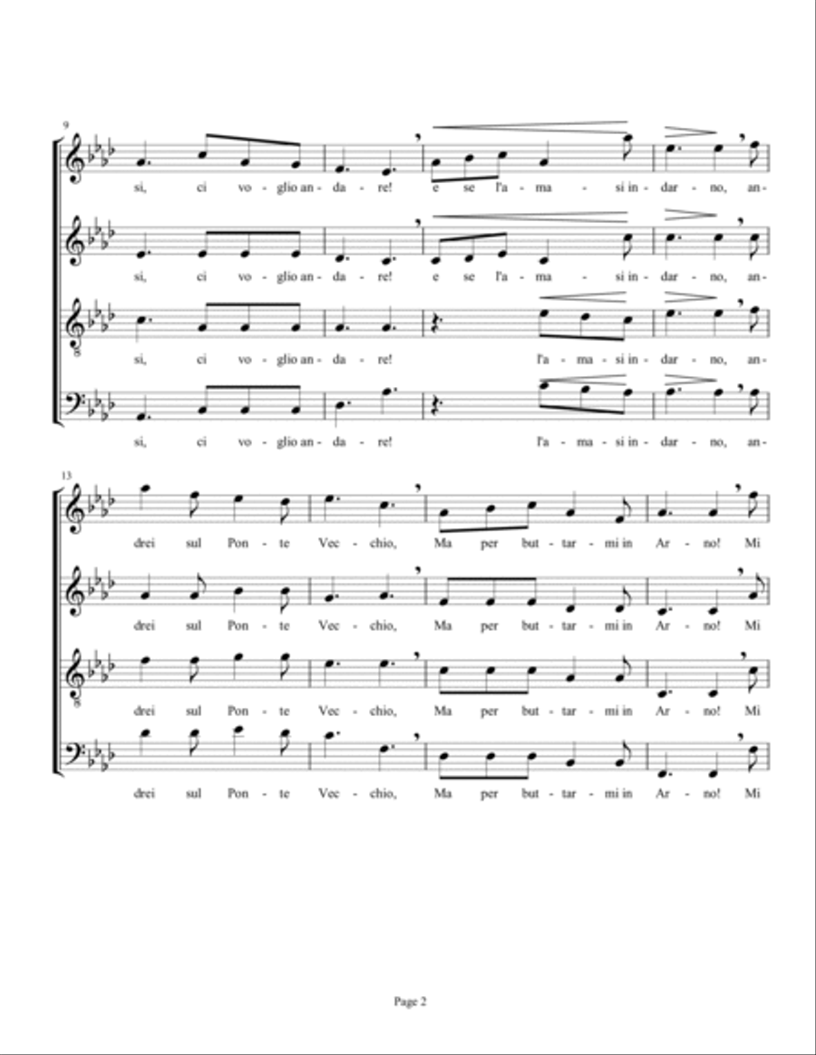 O mio babbino caro (Gianni Schicchi) 4-Part scores gallery preview page 2