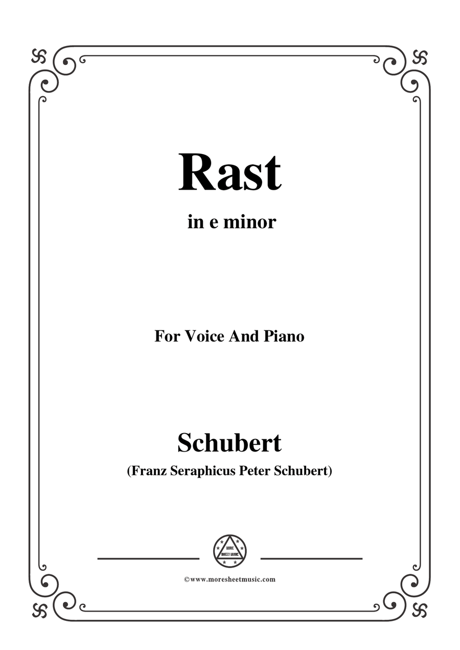 Schubert-Rast,from 'Winterreise',Op.89(D.911) No.10,in e minor,for Voice&Piano