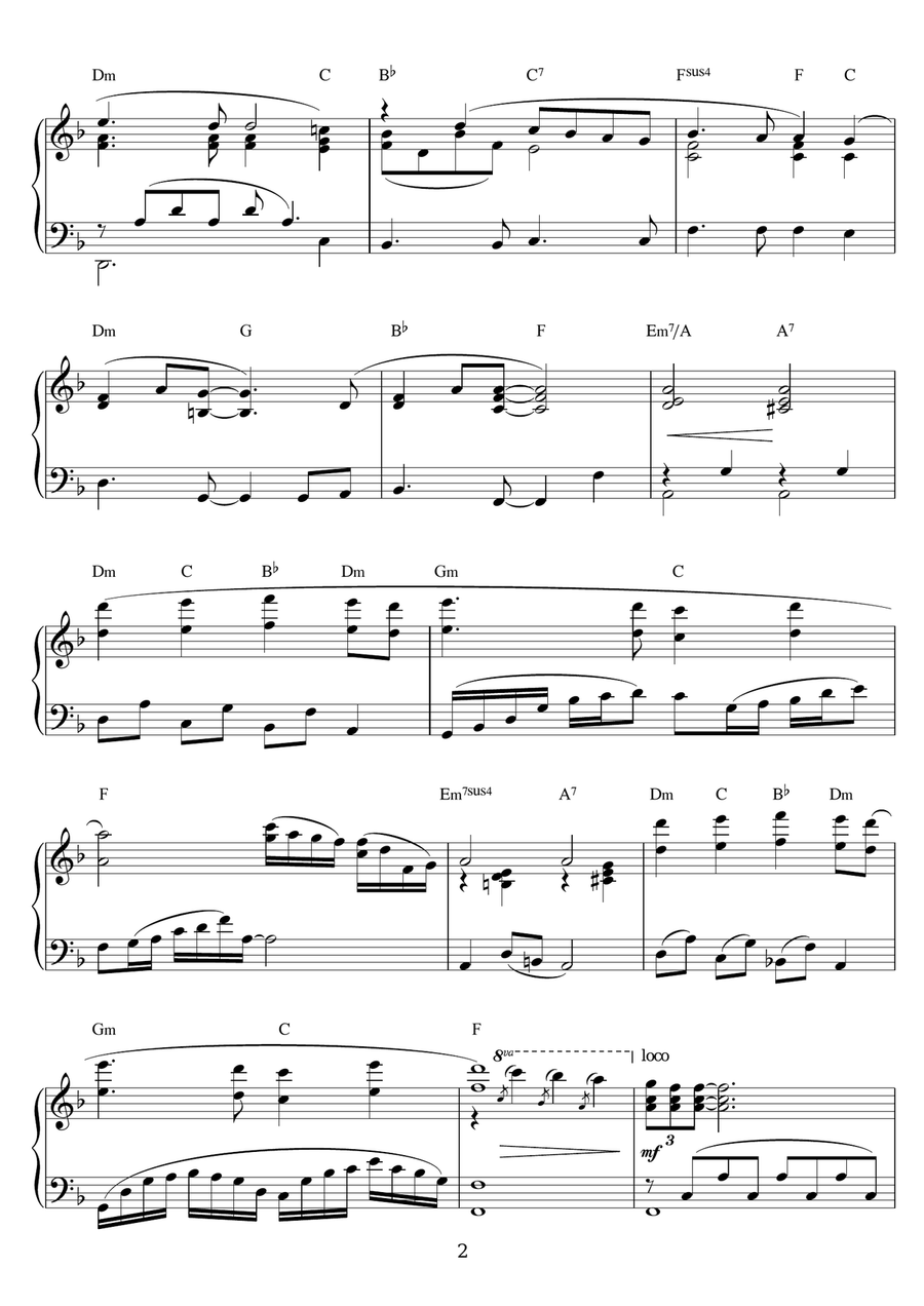 Yesterday Piano Solo scores gallery preview page 2