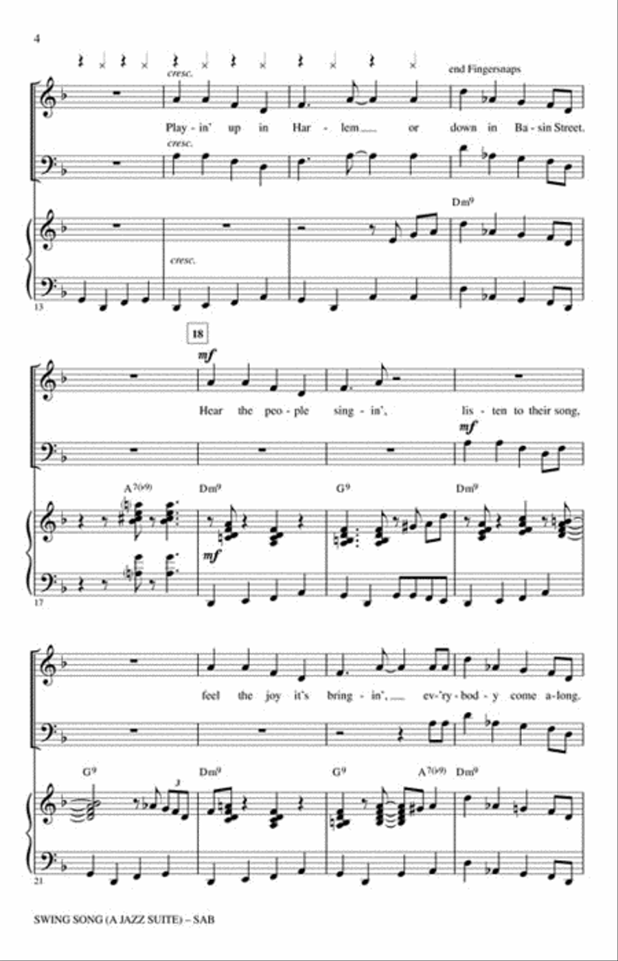 Swing Song (A Jazz Suite) Choir scores gallery preview page 3