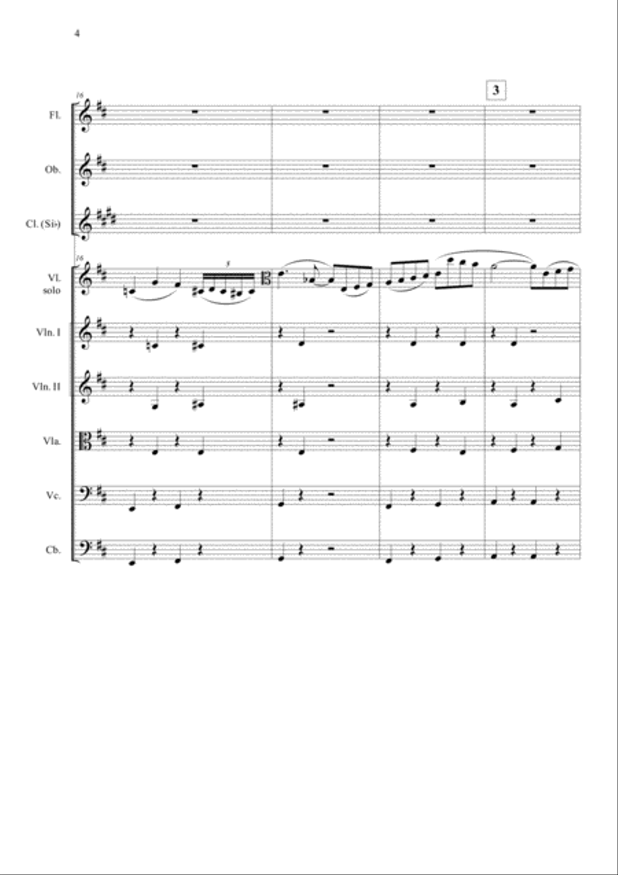 Shchostakobich - Adagio from The Limpid Stream for viola solo String Orchestra scores gallery preview page 4