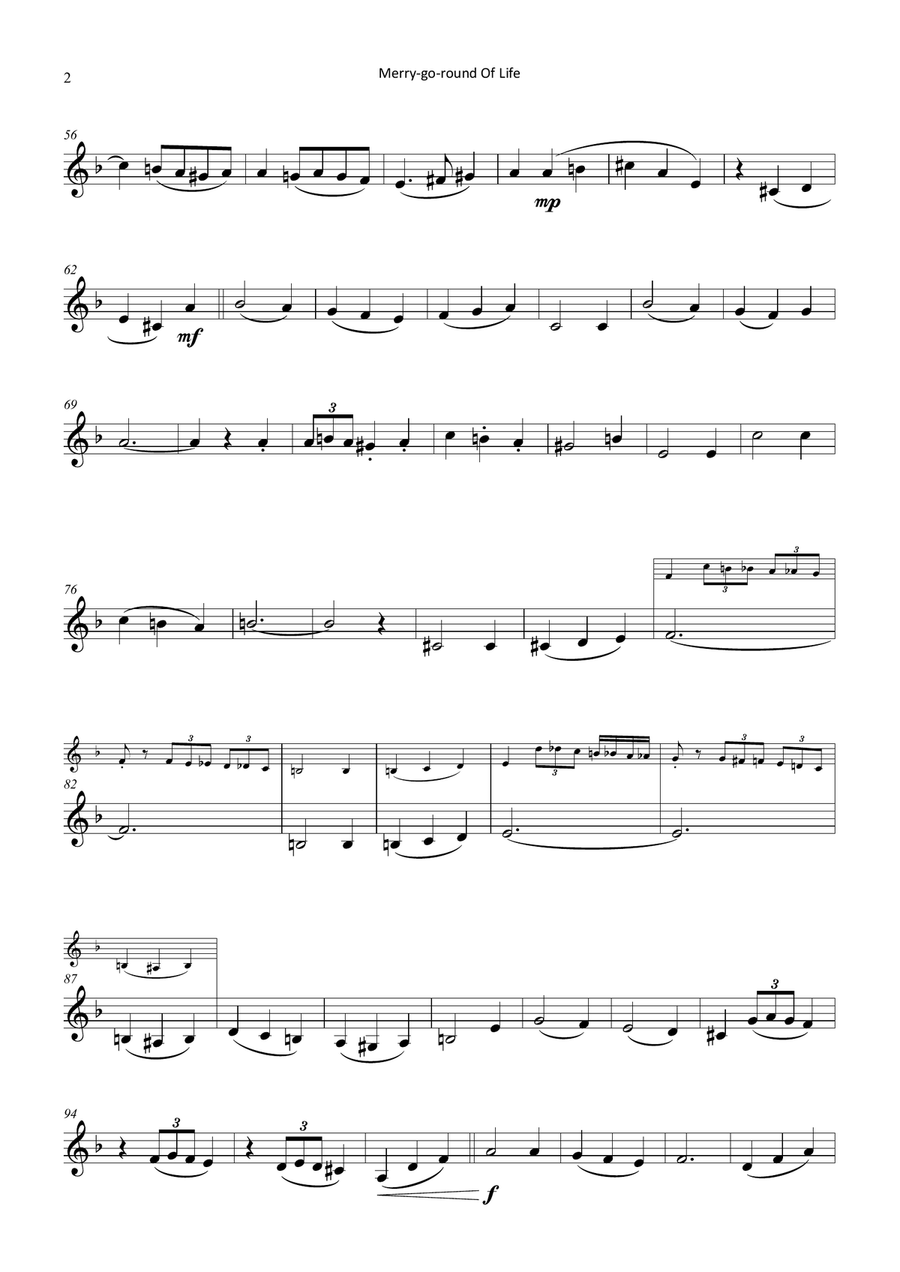 Merry-go-round Of Life Chamber Music scores gallery preview page 2