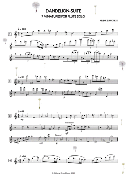 Dandelion-Suite for flute solo
