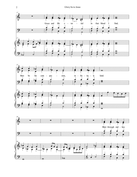 Glory be to Jesus for SATB Keyboard/Organ