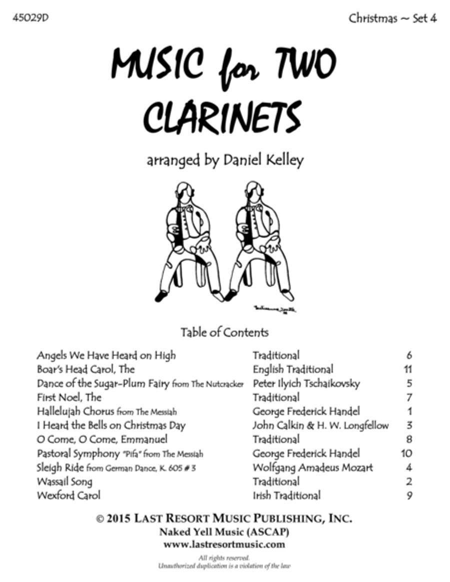 Christmas Duets for Clarinet - Set 4 - Music for Two Clarinets Clarinet Duet scores gallery preview page 1