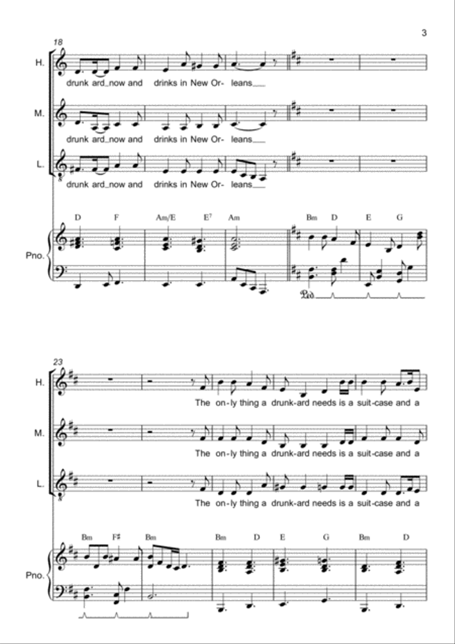 House Of The Rising Sun Choir scores gallery preview page 3