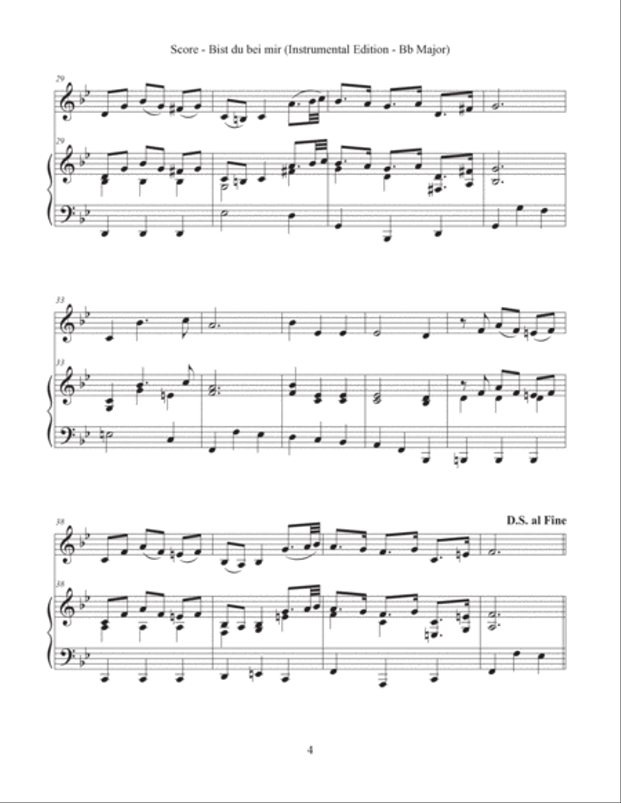 Bist du bei mir (Instrumental Edition in Bb Major with Keyboard) English Horn scores gallery preview page 4