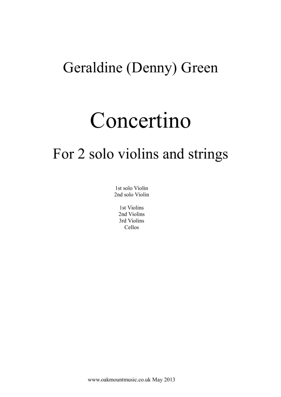 Concertino For Two Solo Violins and Strings (School Arrangement) Chamber Music scores gallery preview page 1