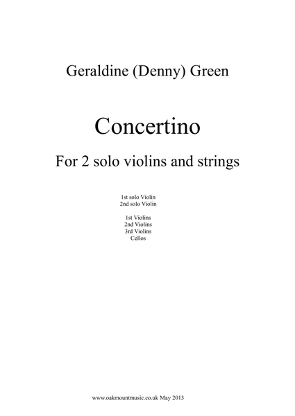 Concertino For Two Solo Violins and Strings (School Arrangement)