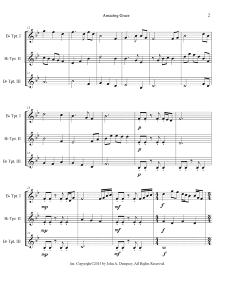 Amazing Grace (Trumpet Trio) image number null