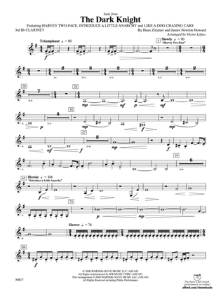The Dark Knight, Suite from: 3rd B-flat Clarinet