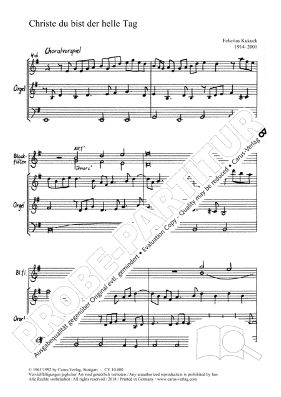 Christe, du bist der helle Tag SSATB scores gallery preview page 3